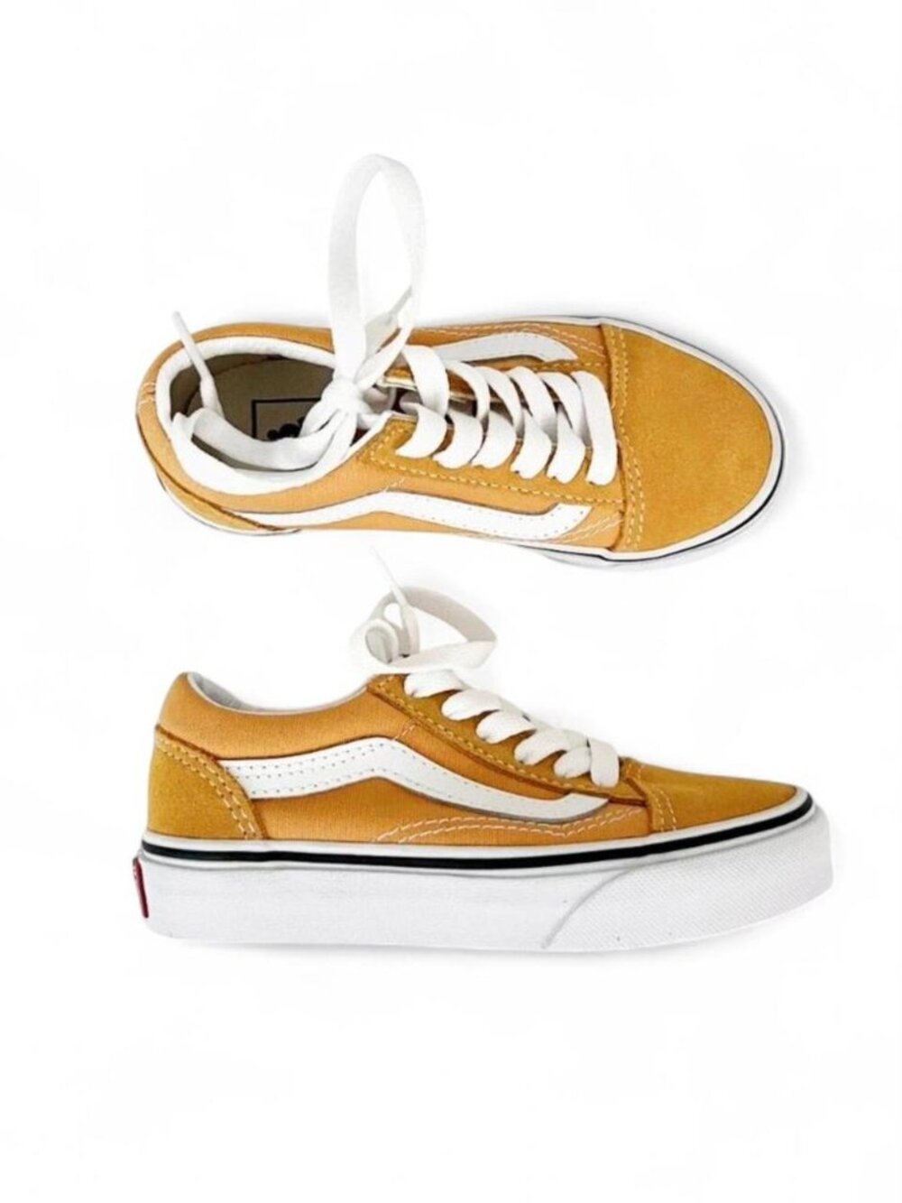 Vans Kids Mustard Yellow Canvas Sneakers | Casual Low Top Streetwear Shoes